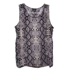Nordstrom Halogen Python Snake Print Scoop Neck Woven Sleeveless Shell / Tank